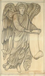 Engel med rulle - figur nummer seks, 1880 (kridt på papir)