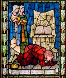 David Lamenting, ca. 1896 (farvet glas)