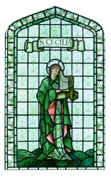 St Cecilia, ca. 1897, Edward Burne Jones (farvet, malet og blyindfattet glas)