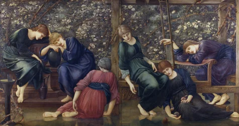The Garden Court, fra Briar Rose Series, ca. 1894 (olie på lærred)