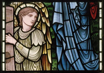 Wilden, All Saints, Morris & Co., Edward Burne-Jones, John Henry Dearle (1859-1932), Angels Of Paradise, Angel Musicians, detaljer, 1902-1914, Louisa, Alfred, The Baldwins, Premierminister, Methodist, Wo