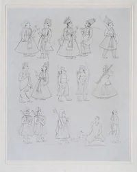 Figurer, der viser forskellige erhverv (gravering)