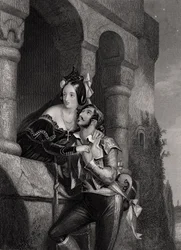 «God nat, tusind gange god nat», graveret af W. H. Egleton, fra «Romeo og Julie» af William Shakespeare (1564-1616)