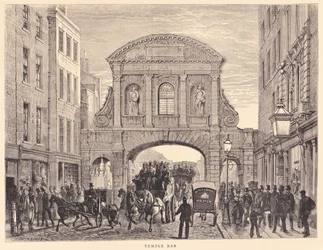 Temple Bar i Fleet Street, ca. 1870