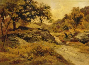På vejen til Llyn Elsi, ca. 1885 (olie på karton)