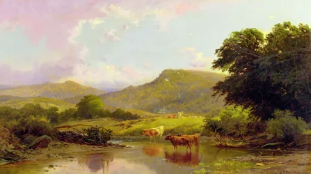 Scene ved floden Conwy, Betws-y-Coed, Nordwales