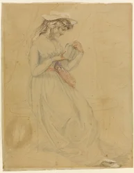 Illustration til George Washington Jones: A Christmas Gift That Went A-Begging, 1903 (kul, vask og kinesisk hvid på papir)