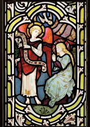 Bebudelsen, ca. 1878 (farvet glas)