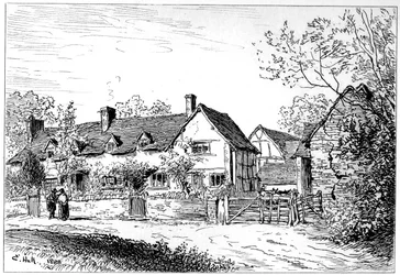 Mary Ardens sommerhus ved Wilmcote, Warwickshire, 1885.