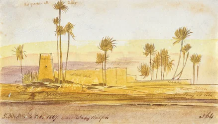I nærheden af Wady Halfeh, kl. 17.30, 6. februar 1867 (blæk og wc)