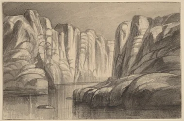 Flod, der snor sig gennem en klippeformation (Philae, Egypten)
