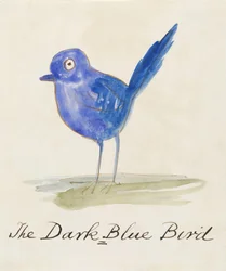The Dark Blue Bird, fra seksten tegninger af tegneseriefugle (pen & blæk wc på papir)