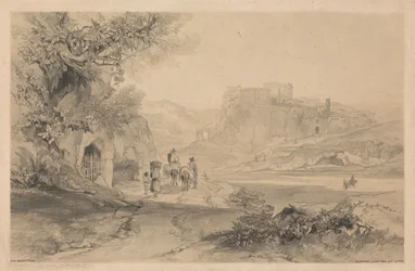 Valmontone, fra »Udsigter i Rom og omegn«, 1841