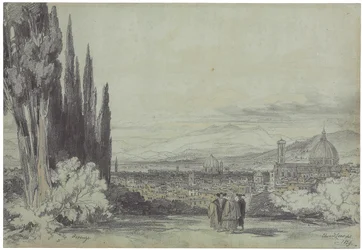 Udsigt over Firenze med Duomo i det fjerne, 1839