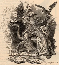 Tegneserie af Alfred Tennyson (1809-1893) engelsk digter