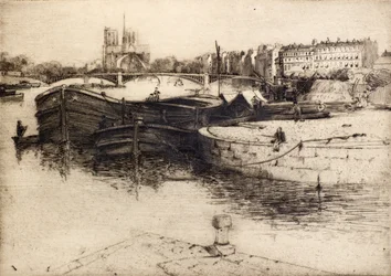Udsigt over Notre Dame fra Seinen (radering)