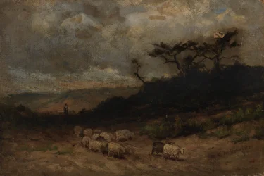 Unavngivet hyrde med får, 1877.