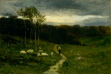 Kvinde, der går ad stien, 1882.