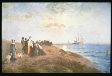 Pilgrimmenes indskibning (olie på lærred)
