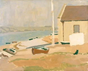 Lifeboat House, Ferryside (Olie på lærred)