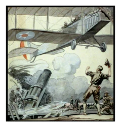 Fly, artilleripistol og soldater af Edward Penfield