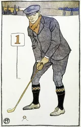 Kalender: "" Golfkalender"" af Edward Penfield