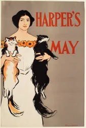 Mädchen mit zwei Katzen, May Harper