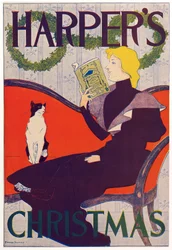 Reklameplakat for Harpers New Monthly Magazine, julen 1894