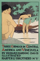 Plakat, der promoverer Three Gringos i Mellemamerika og Venezuela af Richard Harding Davis (1864 - 1916), pub. 1896