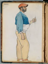 Skitse af en spansk mand, 1906 (wc & grafit på papir)