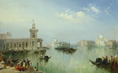 Venetiansk lagune (olie på panel)