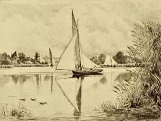 The Bure: On Wroxham Road, ca. 1880 (ætsning)