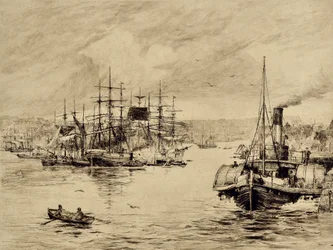 The Tyne: At Shields, ca. 1880 (ætsning)
