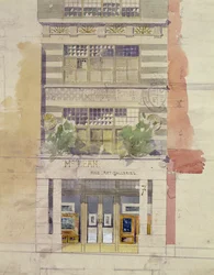 Design til facaden af McLean Fine Art Galleries, Haymarket, London (akvarel og blyant på papir) (se også 176480)