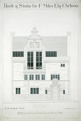 House and Studio for F. Miles Esq, Chelsea, indgraveret af C.P. Edwards (se også 176482-485)