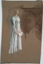 En figur i klassisk kjole.