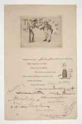 Radering af E.A. Abbey: The Kinsmen - (illustration til et fransk vers)