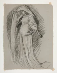 Figurstudie for Castle of the Maidens, fra The Quest of the Holy Grail (en serie på femten malerier til Boston Public Library, færdiggjort i 1901)