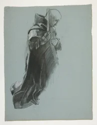 Figurstudie til The Departure, fra The Quest of the Holy Grail (en serie på femten malerier til Boston Public Library, afsluttet i 1901)