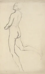 Figurstudie for The Hours (15:00) - vægmaleri i State Capitol-bygningen i Harrisburg, Pennsylvania, 1902-1911 (fuldført af John Singer Sargent)