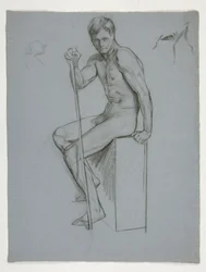 Figurstudie for The Spirit of Vulcan, Genius of the Workers in Iron and Steel, capitol rotunda, Harrisburg, Pennsylvania