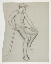 Figurstudie for The Spirit of Vulcan, Genius of the Workers in Iron and Steel, capitol rotunda, Harrisburg, Pennsylvania