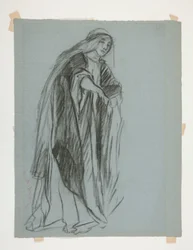Figurstudie for the Castle of the Maidens(?), fra The Quest of the Holy Grail (en serie på femten malerier til Boston Public Library, færdiggjort i 1901)