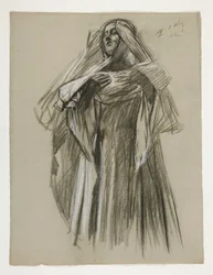 Figurstudie for Infant Galahad, fra The Quest of the Holy Grail (det første af en serie på femten vægmalerier til Boston Public Library, afsluttet i 1901)