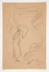 Figurstudie, muligvis for Prospero i