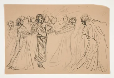 Galahad and the Captive Virtues, studie for The Quest of the Holy Grail (serie på femten malerier til Boston Public Library, afsluttet i 1901)