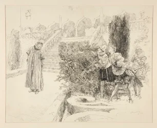 Malvolio finder brevet, illustration til akt II, scene V, tolvte aften