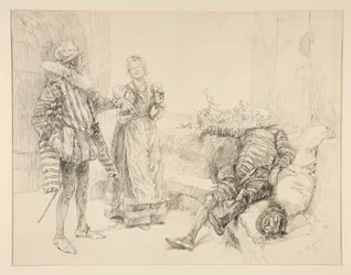 Maria, Sir Andrew og Toby, illustration til 1. akt, Scene iii, Twelfth Night