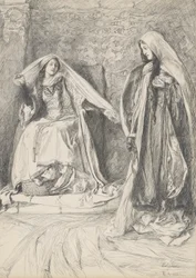 Rebecca og Rowena, illustration til Ivanhoe
