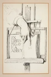 Skitse til Ex Libris: M.G. & E.A. Abbey